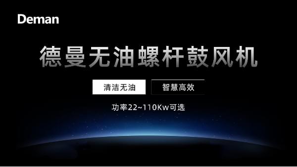 德曼無油螺桿鼓風(fēng)機(jī):永磁變頻,功率22~110Kw可選